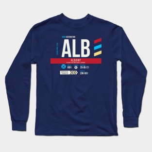 Albany (ALB) Airport Code Baggage Tag Long Sleeve T-Shirt